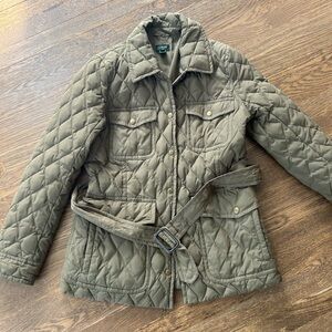 J. Crew Quilted Khaki Green Utility Jacket